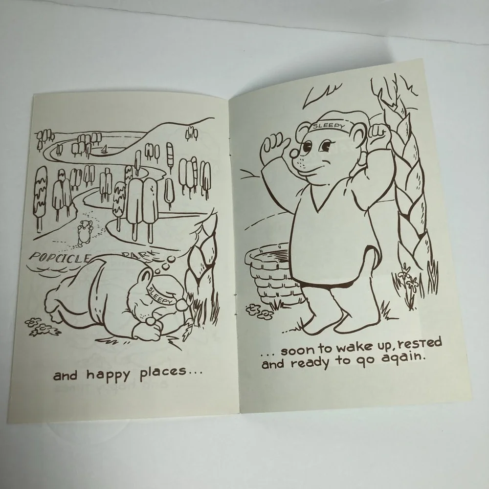 Vintage Travelodge Motel Hotel Sleepy Bear Bedtime Story Coloring Book Rare
